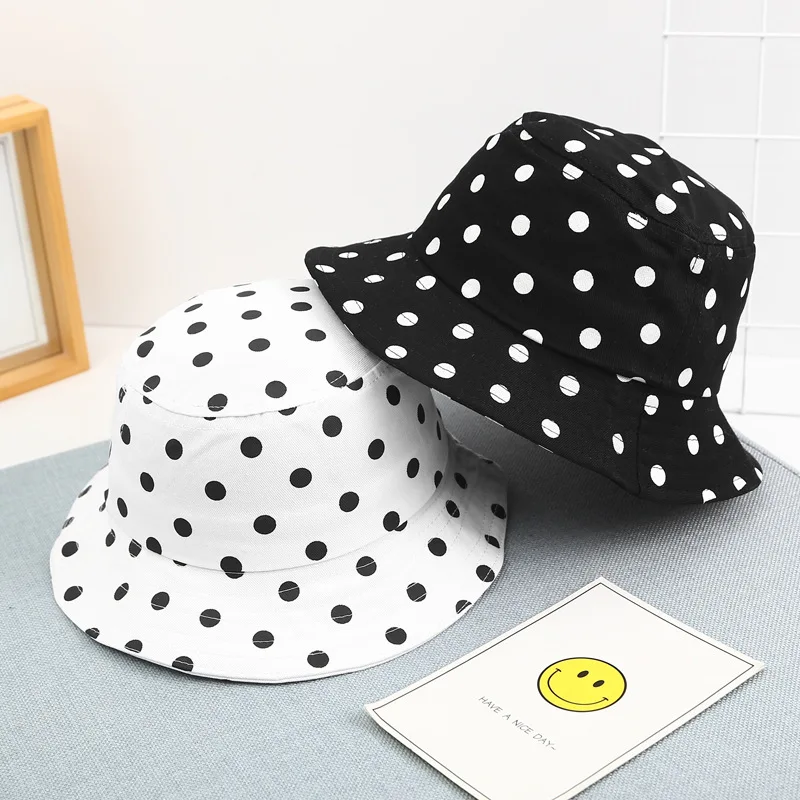 Новая детская Панама с принтом в горошек для маленьких мальчиков и девочек