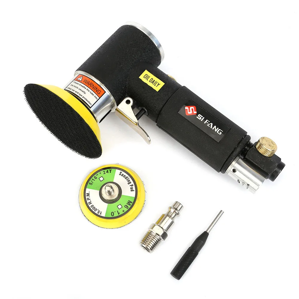 Black air sander Пневмо инструмент Пневматическая шлифовальная полировальная машинка 50mm 75mm пневмоинстру мини орбитальный Воздушный пневматический шлифовальный инструмент буфер двойного действия орбитальный полировщик для автомобиля - Цвет: Black air sander