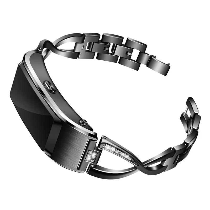 18 мм ремешок из нержавеющей стали для huawei talkband B5 совместимый сменный Браслет Высокое качество релиз huawei ремешок для часов - Цвет: Черный