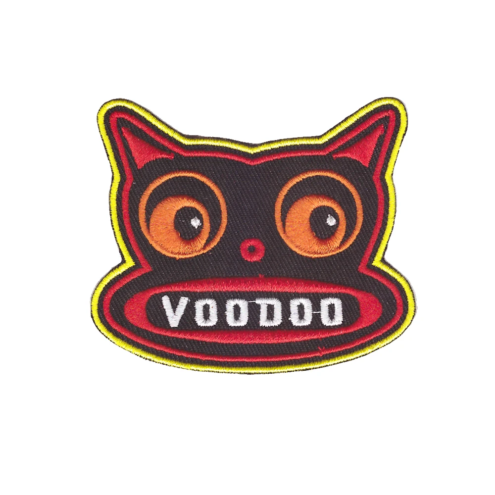 

VOODOO Cat от von ложки, вышитая утюгом нашивка Kitty, подходит для фото и брюк