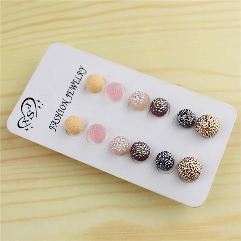 6 Пары/компл. Новые популярные женские ювелирные изделия оптом красивые серьги на