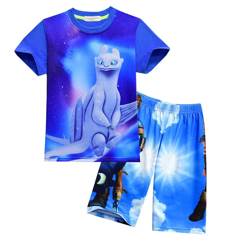 Kids Boys Clothes 2019 Animal Print Summer Cute Children's Sets How To Train Your Dragon Cartoon Casual Toddler Boy |