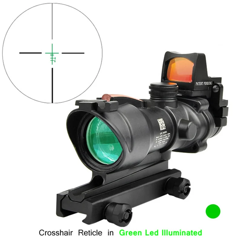 8 Trijicon ACOG 4X32 оптика из настоящего Волокна Красная точка с подсветкой шеврон стекло травленая сетка тактический оптический прицел охотничий оптический прицел - Цвет: 8