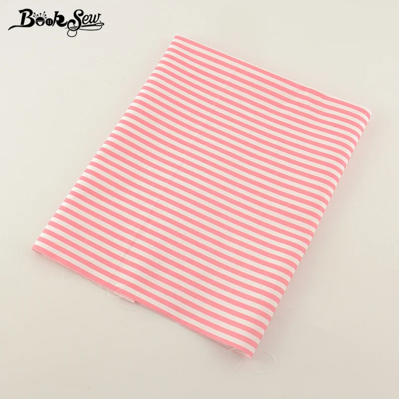Booksew Новый 100% хлопок Twill Ткань розовые полоски дизайн домашний текстиль Материал