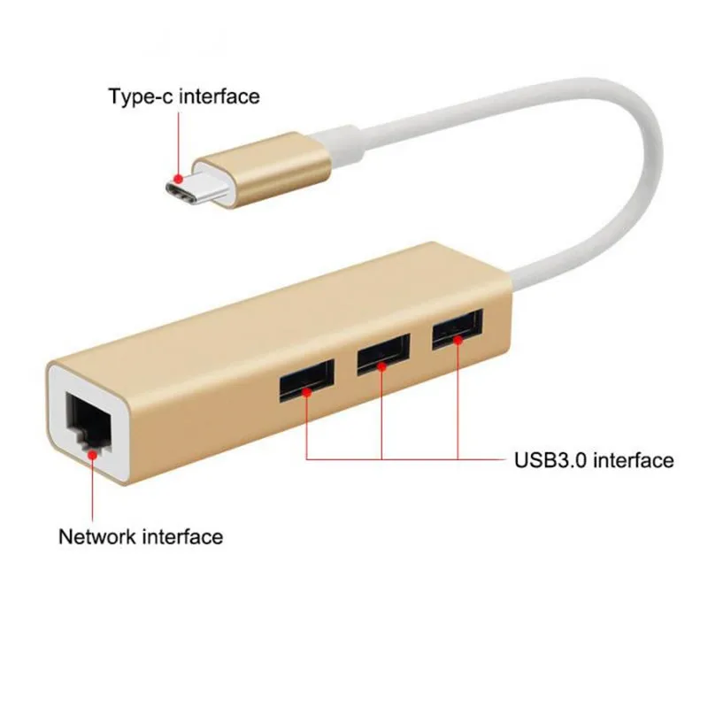 Basix usb 3 1 Type C концентратор для Ethernet Rj45 Lan адаптер порта типа Hub1000Mbps Gigabit USB3.0 сетевая