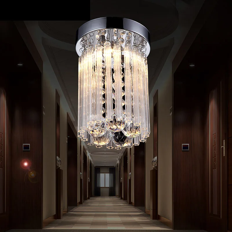 

Three simple and modern LED circular creative warm small crystal lamp bedroom study entrance corridor home ceiling lamp lighting