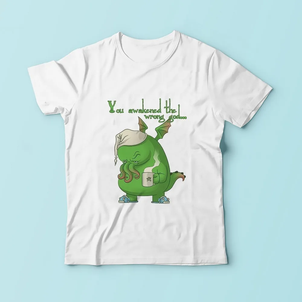 Cthulhu забавная Мужская футболка с проснувкой новинка белая Удобная бренда JOLLYPEACH