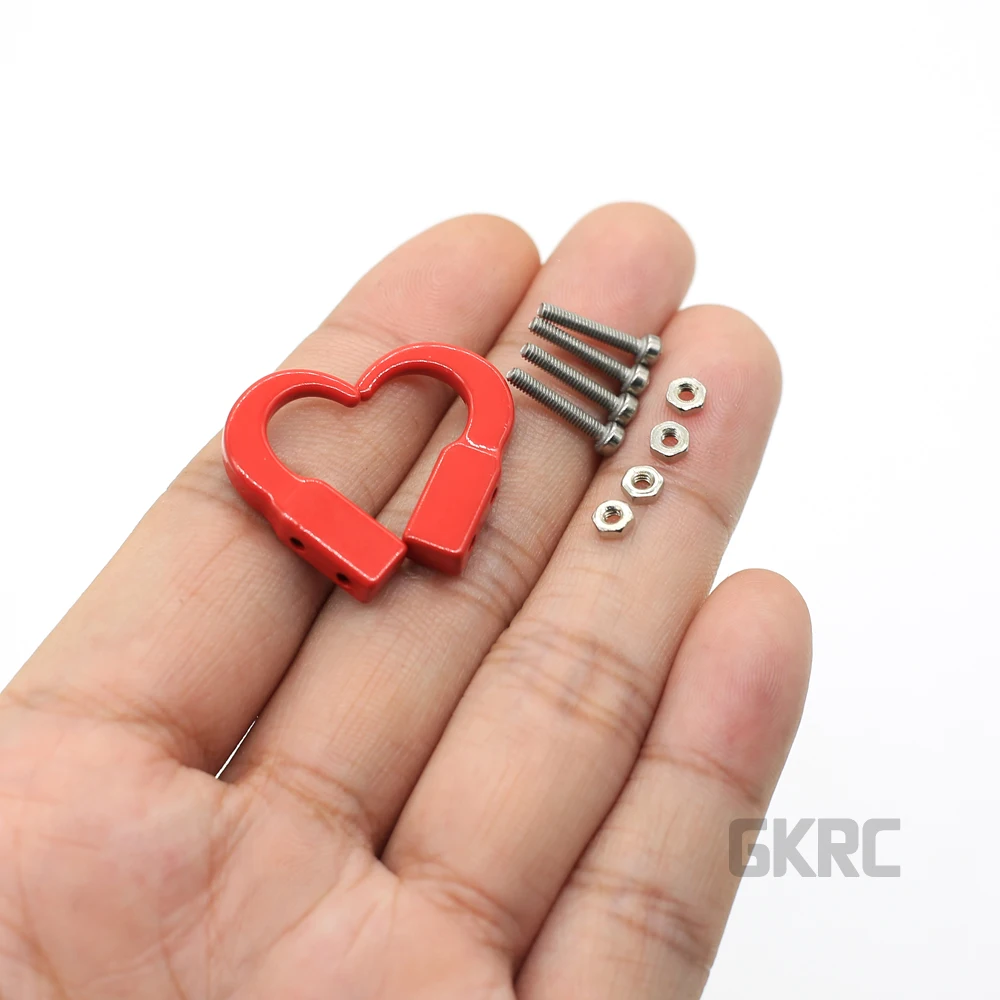2 шт. красный металлический буксировочный крюк для 1/10 Rc Rock Crawler Axial Scx10 90046 90047 D90 D110