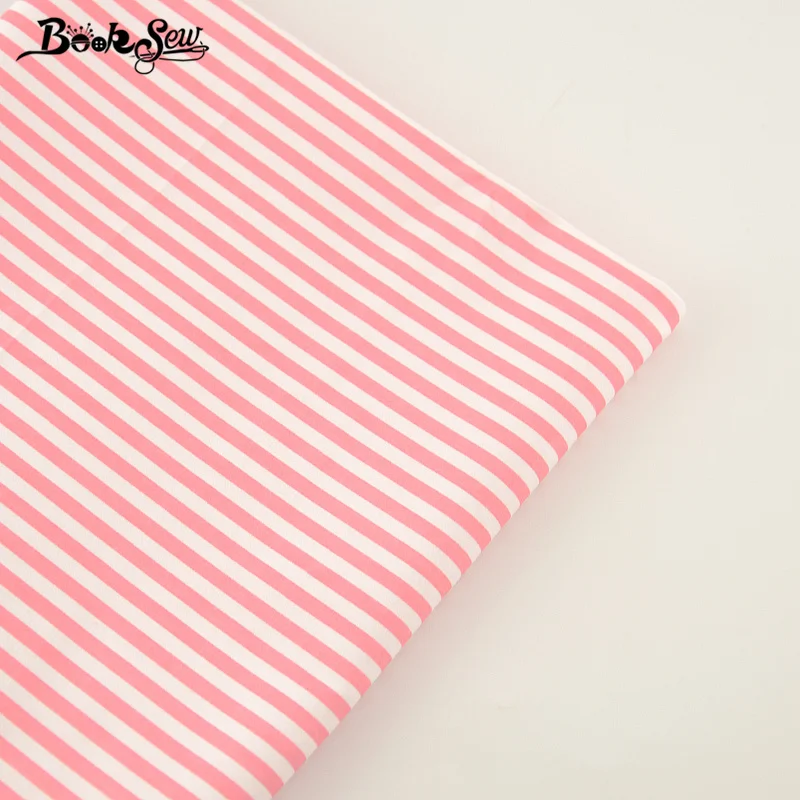 Booksew Новый 100% хлопок Twill Ткань розовые полоски дизайн домашний текстиль Материал