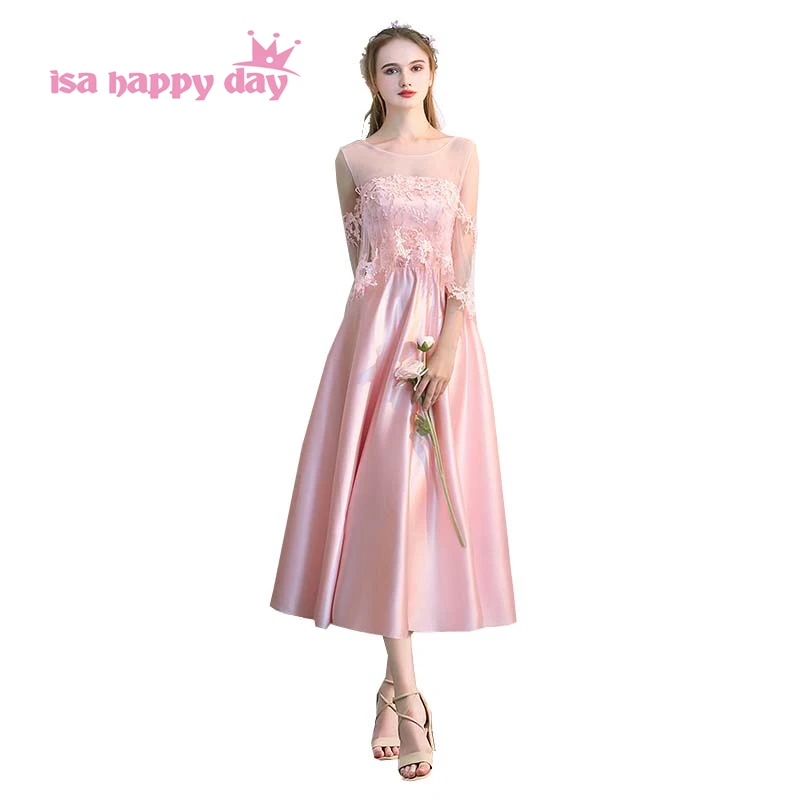 

girls petite formal robe de fitted prom pageant dresses satin party dress light pink short for teens new arrival 2020 H4177