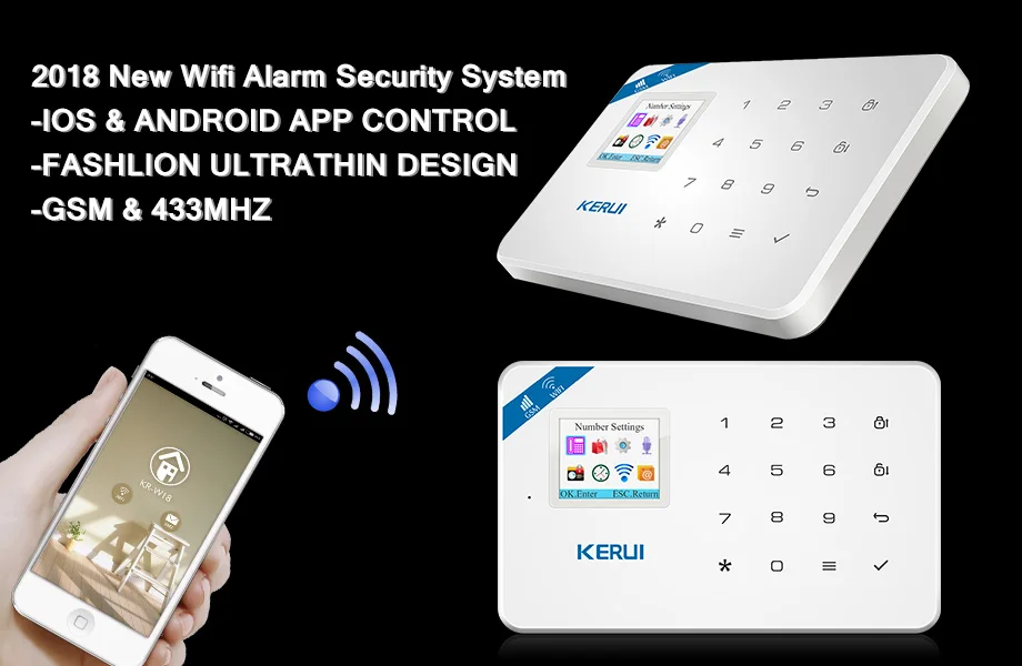 KERUI W18 wifi GSM SMS домашняя охранная сигнализация система движения датчик беспроводной вспышки сирена наружная