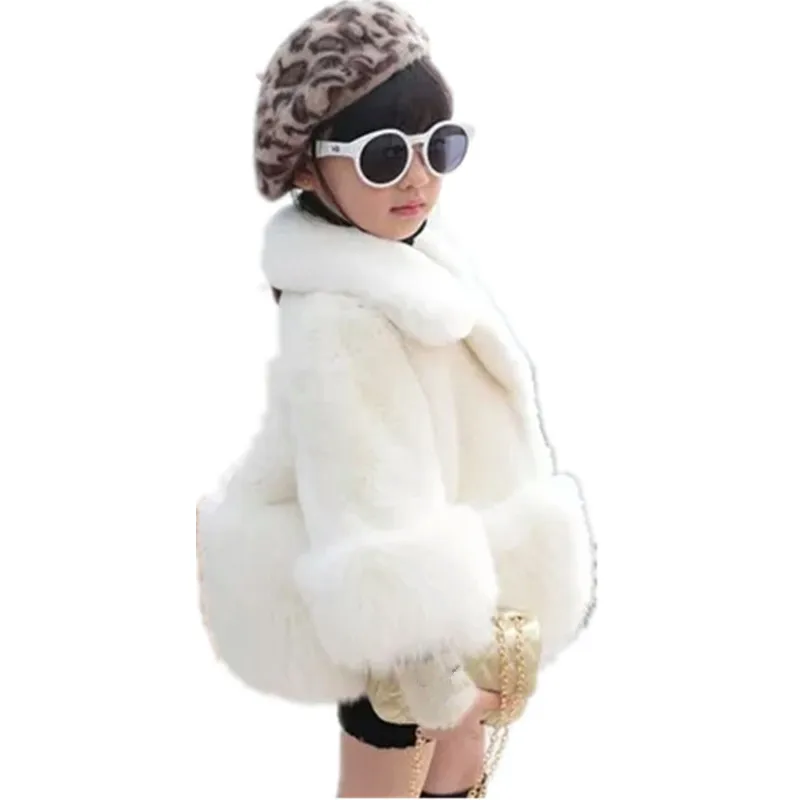 Пушистый 2018 Детское пальто с искусственным мехом для маленьких девочек