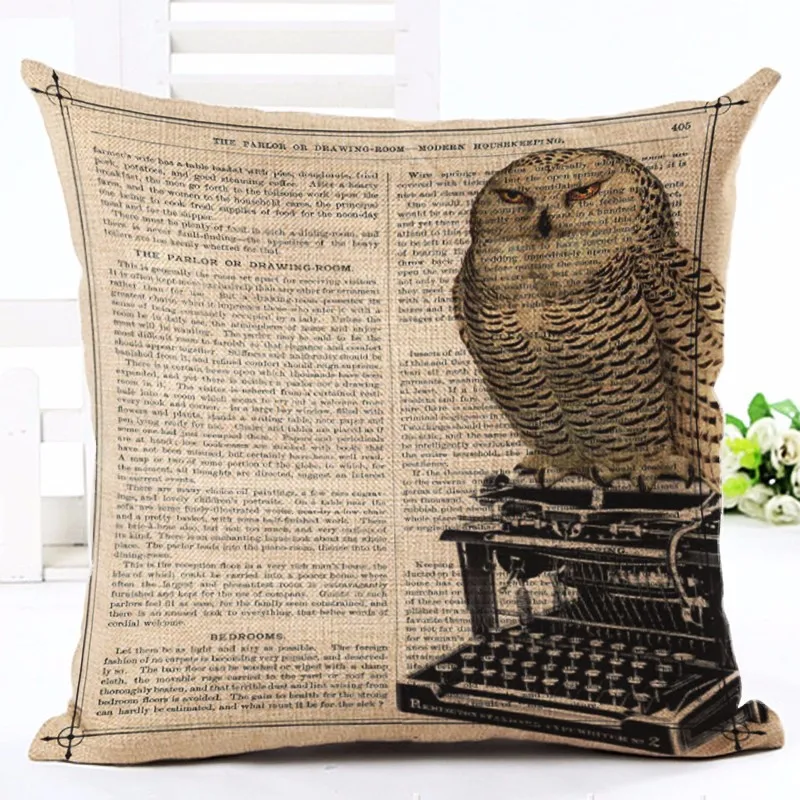 Ретро Газета льняные наволочки для диванных подушек Чехлы Nordico с принтом