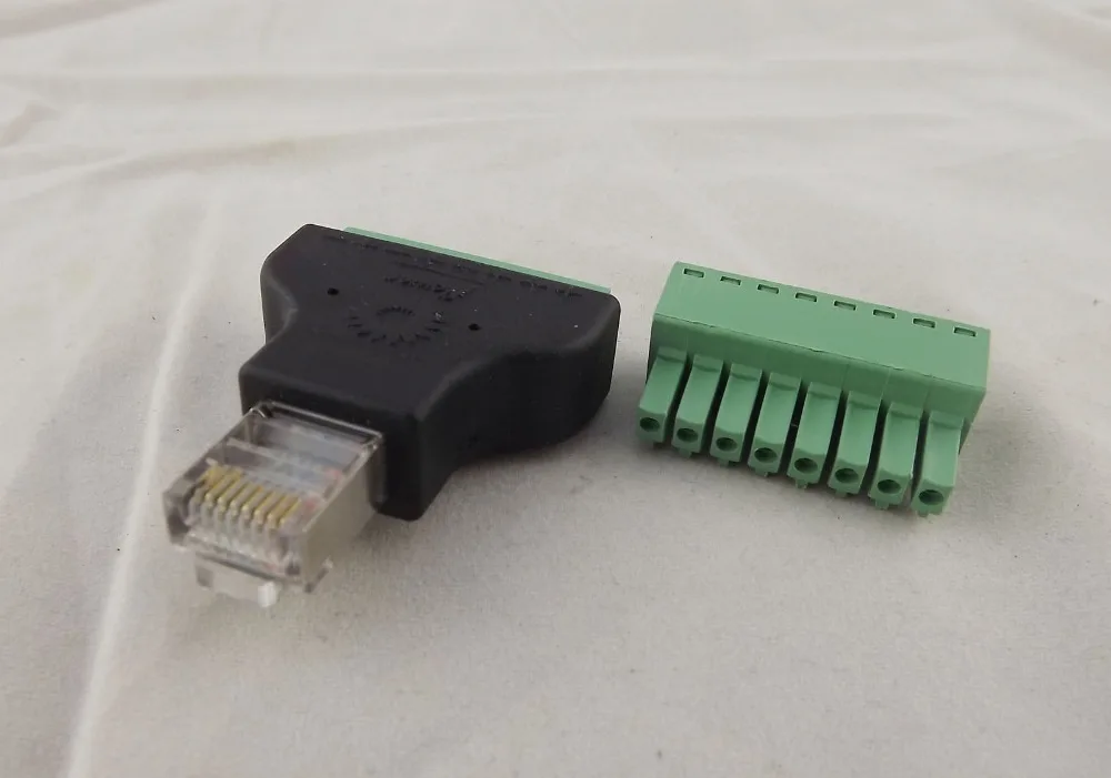 10 шт. Ethernet RJ45 штекер в AV винтовой терминал 8 Pin блок CCTV конвертер адаптер |