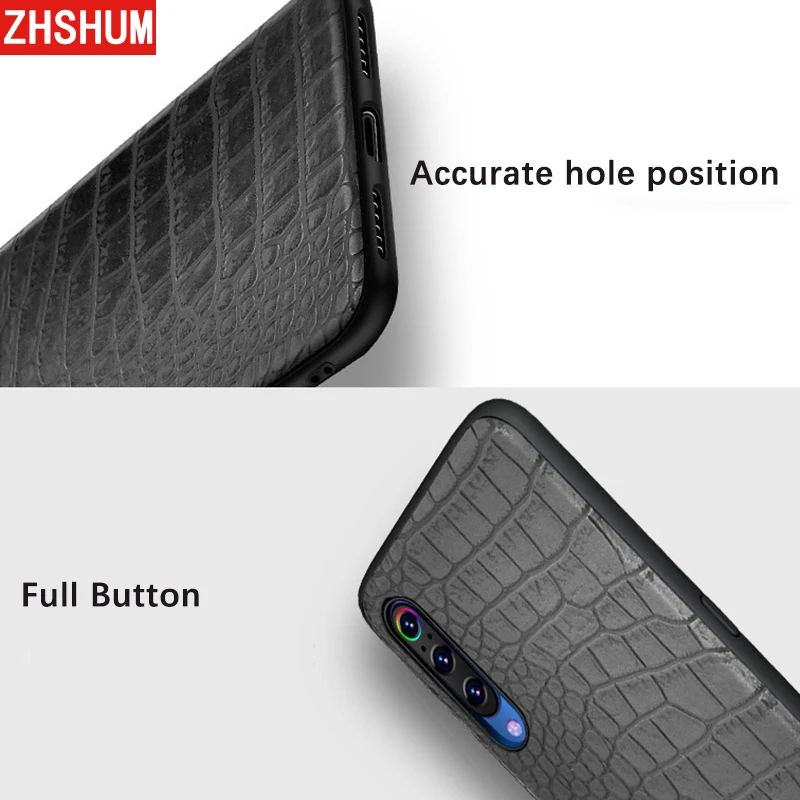 Роскошный чехол из искусственной кожи для Xiaomi Mi 9 8 мягкий с крокодиловым узором 360