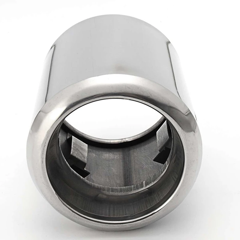 Комплект наконечников выхлопной трубы из нержавеющей стали серебристый 2 шт.