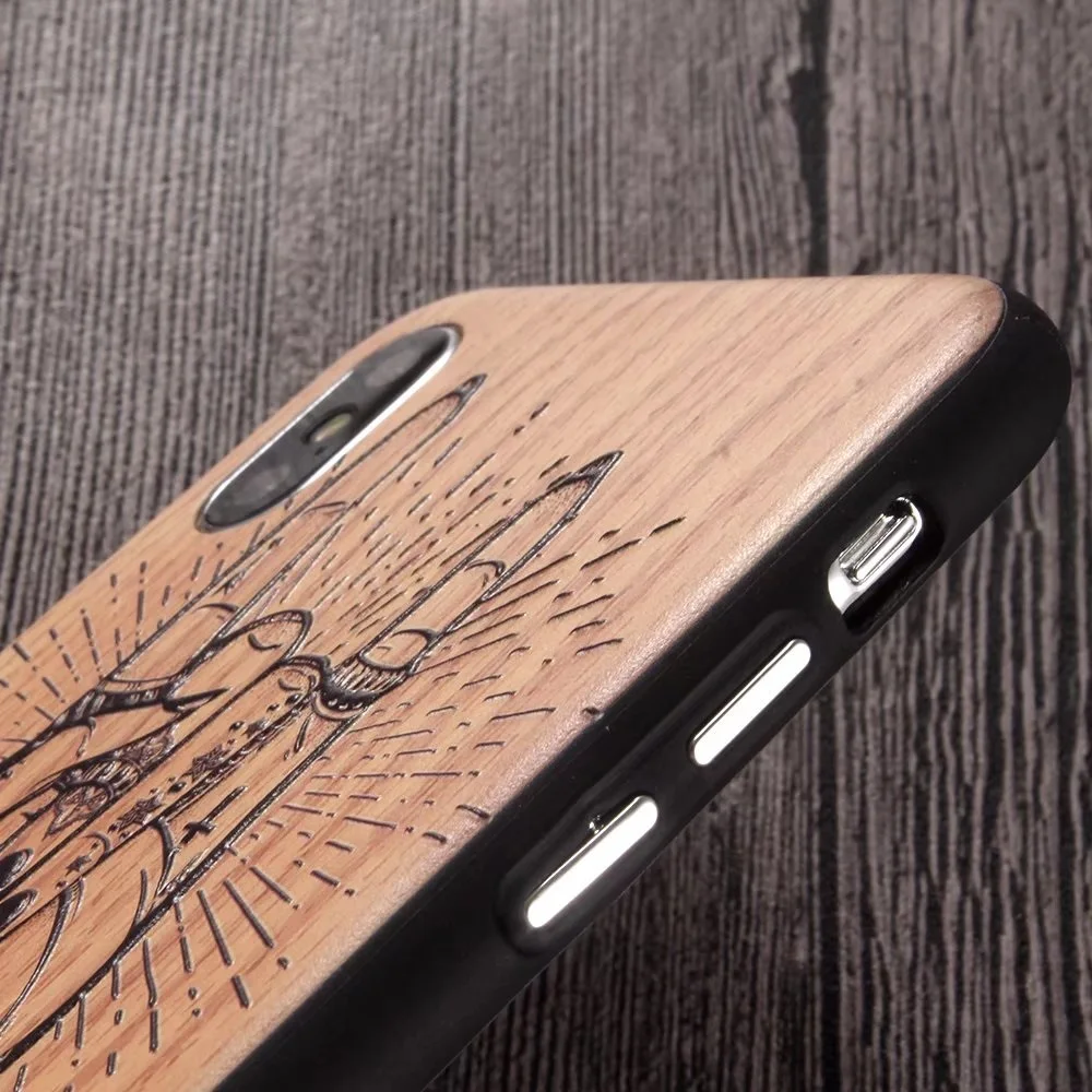 For iphone X XS MAX XR PC + TPU Comfortable Wood Grain 3D Relief Phone Case Apple iPhone 6 6S Plus 7 8 Back Cover Cases |
