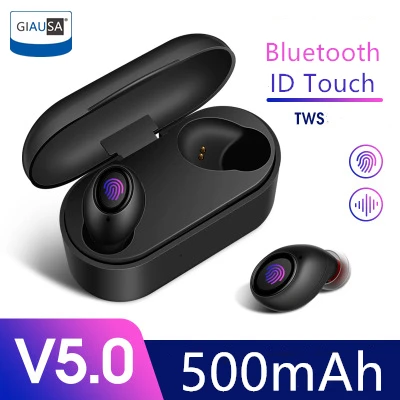 GIAUSA HBQ-Q32 TWS BT-5.0+ EDR Беспроводные наушники стерео Спорт IPX5 Earbus для IOS/Android телефон 2,4 ГГц 1500/2600 мАч