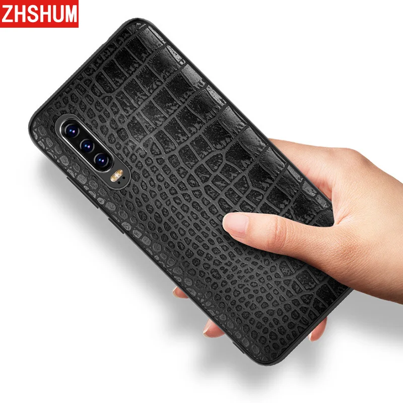 Роскошный чехол из искусственной кожи для Huawei P30 Pro Lite мягкий с крокодиловым
