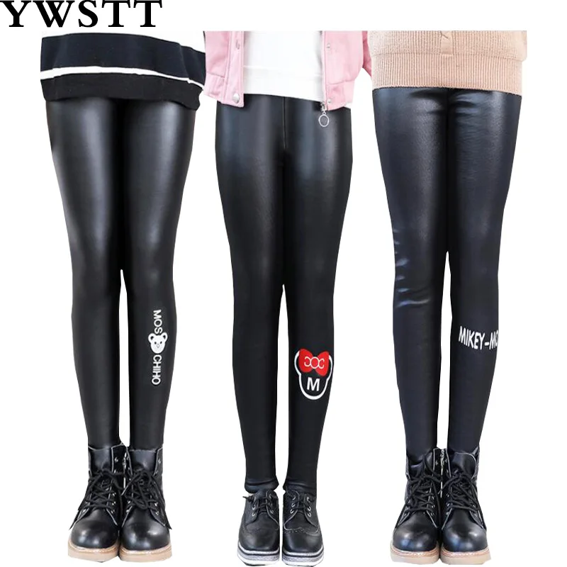 

Ywstt girls luster pencil pants leggings popular 2017 new spring autumn 8 candy-colored leggings Girls elastic ice silk pants