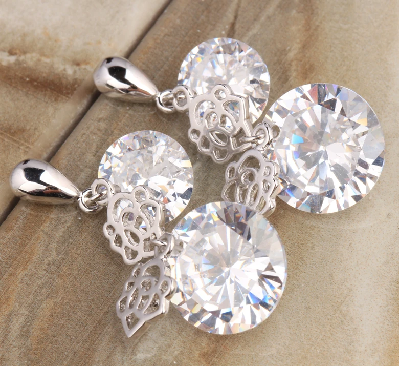 

Романтический белый кубического циркония прозрачные камни 925 серебро Модные украшения для Для женщин падение Длинные висячие серьги S5436