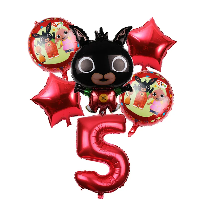 6 шт./лот 73*50 см мультфильм Bing Bunny 32 дюйма фольгированный шар кролик воздушные шары