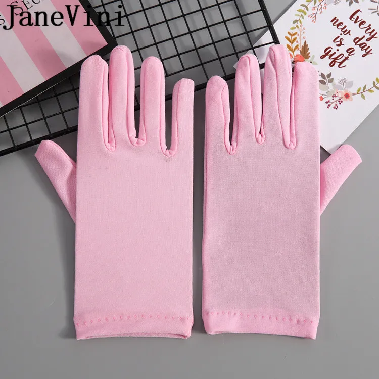 Эластичные Свадебные перчатки из спандекса jaevini для невесты короткие свадебные