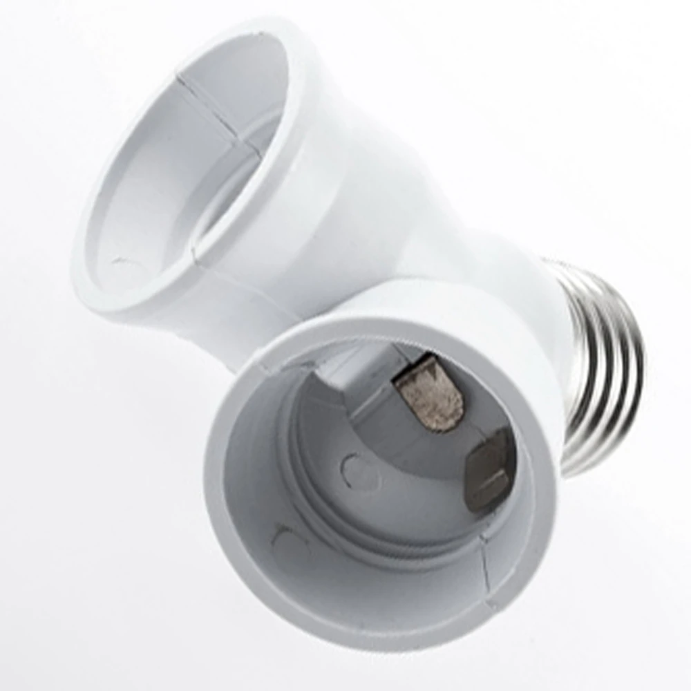 1 шт. белый E27 до 2X LED галоида CFL Лампа Лампы Адаптер Brand New| |