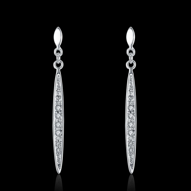 Серебряная роза золото цвет яркий горный хрусталь Длинные Висячие серьги для Для