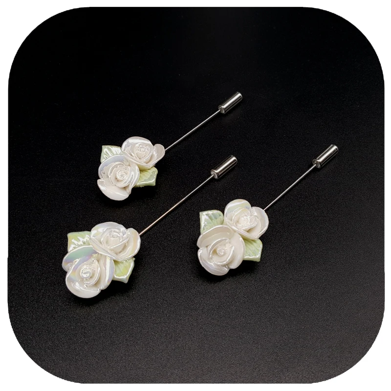 Необычный дизайн двойные белые розы отворот булавки | Украшения и аксессуары
