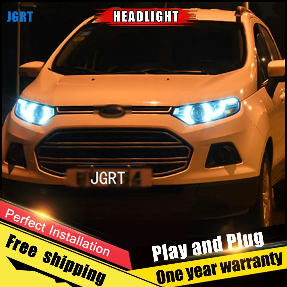 

Car Style LED headlights for Ford Ecosport 2013 for Ecosport head lamp LED Lens Double Beam H7 HID Xenon bi xenon lens