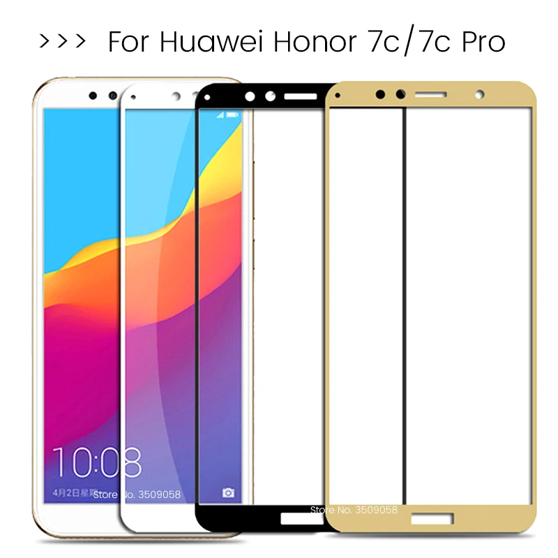 Защитное стекло закаленное для Huawei Honor 7C Pro 7CPro C7 7 защитная пленка|Защитные стёкла
