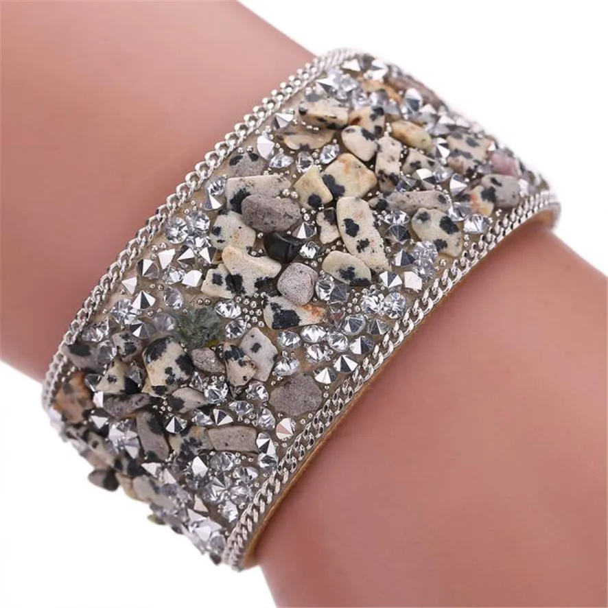 Браслеты из воловьей кожи с кристаллами 222510|wrist chain|bracelet braceletstone bracelet |