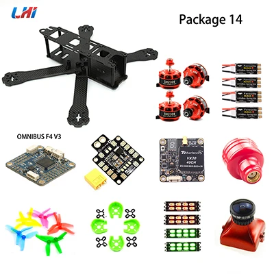 LHI RC drone frame kit 220 мм omnibus f4 управление полетом DX2205/2306 бесщеточный двигатель Airbot wraith 35A ESC Квадрокоптер с камерой - Цвет: Package 14