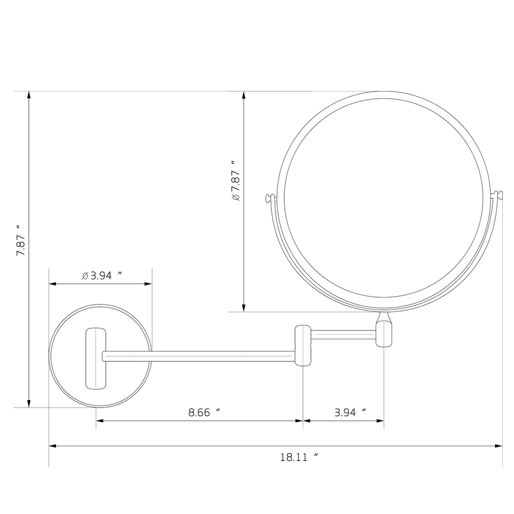 CRW Ванная Комната Зеркала современный 8 &quotнастенный макияж зеркало