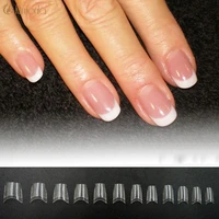 500pcs manicure french acrylic short clear half cover nail decorated uv gel colors display beauty nail art accessories