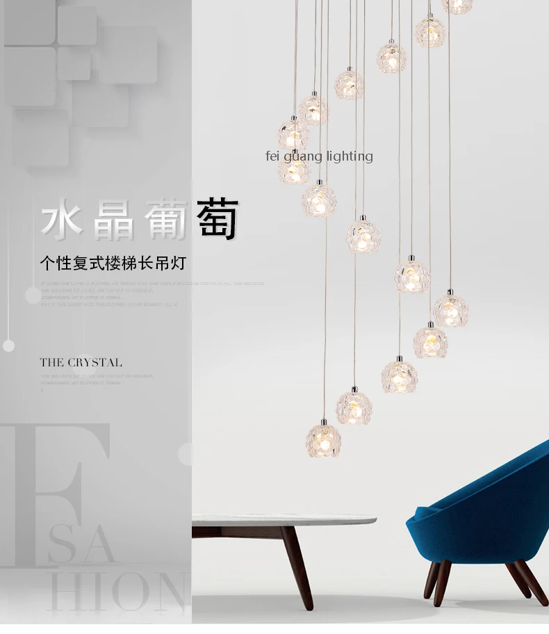 Светодиодный светильник с украшения ing стекло современный подвесной