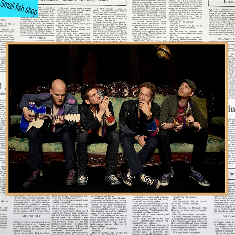 Розовый Coldplay украшения для домашнего интерьера крафт-кислотная рок-музыка плакат рисунок core наклейки на стену - Цвет: Розовый