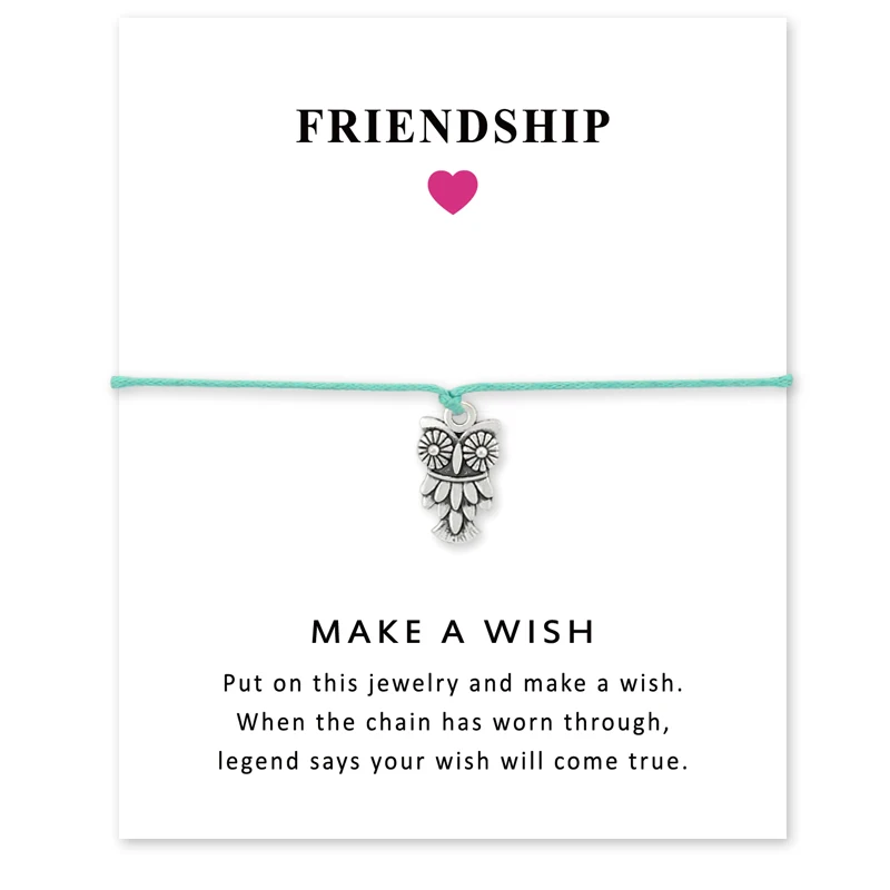 Серебряные птицы ветки Совы Swallows Браслеты регулируемые браслеты желаний с