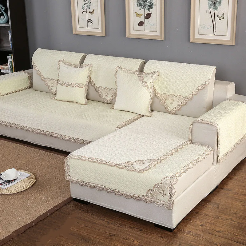 A Winter Thicken Plush Sofa Cover Cushion Simple Modern Living Room Pure Color Couch Cover Sofa Towel Home Decoration - Цвет: A