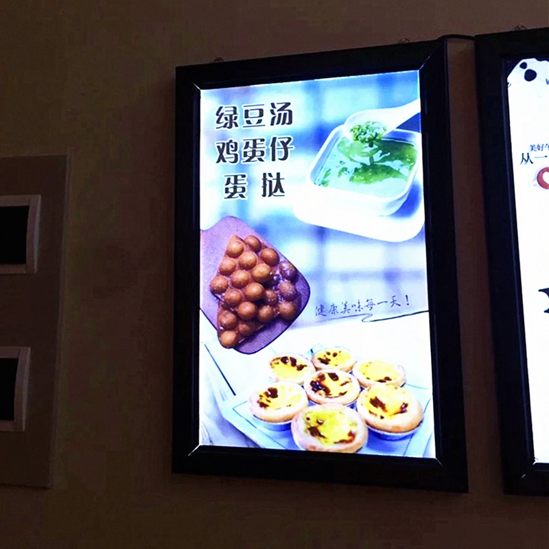 5 шт. A2 черный алюминиевый защелкивающийся каркас LED освещенное меню световая