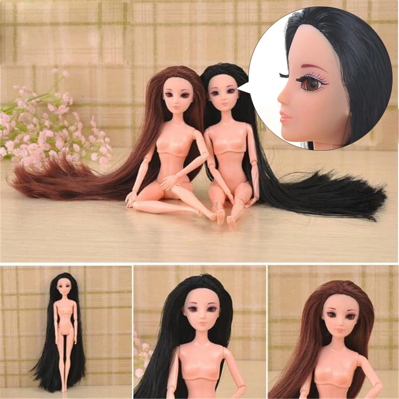 Новые поступления Обнаженная кукла голова с длинными бровями и 3D глаза