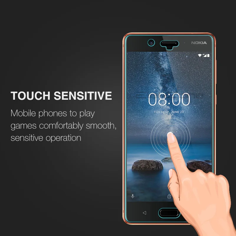 Прозрачное закаленное стекло 9H для Nokia 8 Защитная пленка экрана 1 HD