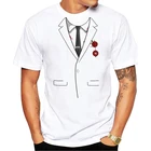 Новые летние мужские футболки с имитацией дьявола, костюм с галстуком, забавная Футболка с принтом, мужские футболки с круглым вырезом, повседневные мужские футболки с коротким рукавом