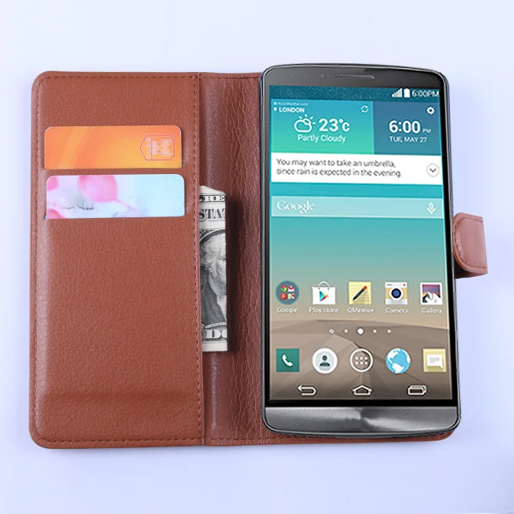 Для LG G3 чехол D850 F400 кошельки с отделениями для карт и подставкой в виде личи