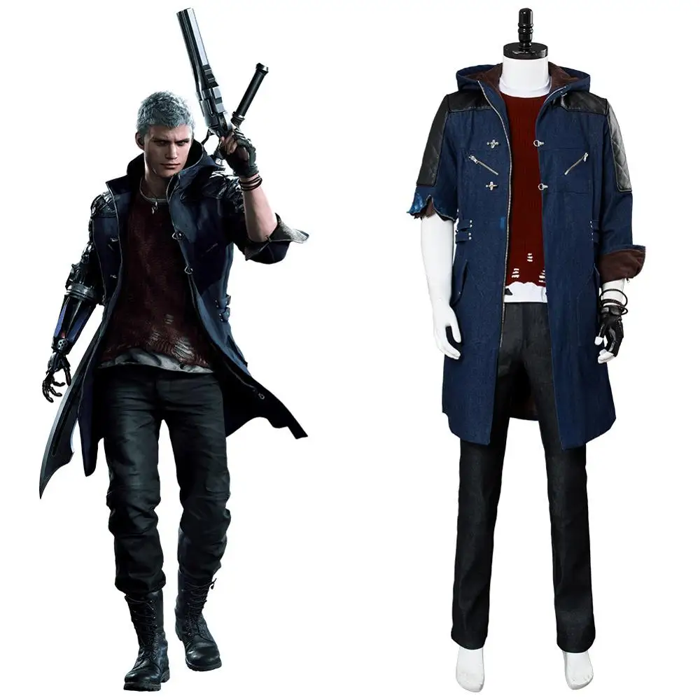 

DMC 5 Nero Cosplay Costume Outfit Damaged Version Nero Full set Costume Men Halloween Costumes