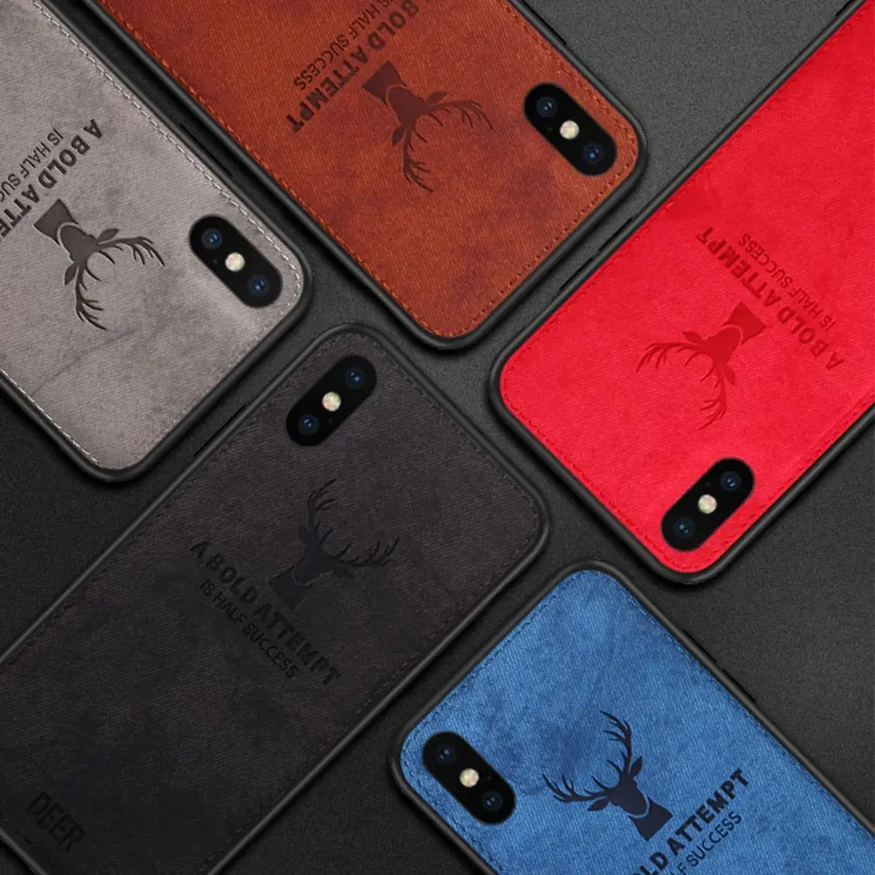 Phone Case For iPhone 7 8 6 TPU+PC Elk denim phone case 6S Plus X XS XR MAX Capa Funda Covers |
