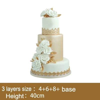 3 layers cake SWEETOGO 6 слоев искусственный помадка торт поддельные формы торта имитация украшения для торта витрина магазина реквизит для фотосъемки - Цвет: 3 layers cake