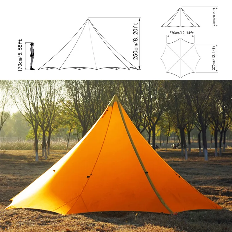 10 человек Сверхлегкий Открытый Кемпинг палатка teepee метание водонепроницаемый палатка Внутренняя палатка Сверхлегкая туристическая палатка