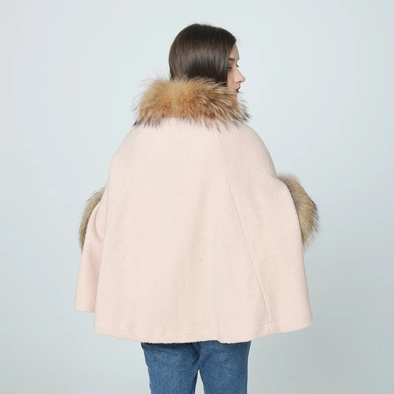 OFTBUY новая осенне-зимняя куртка женская парка с натуральным мехом енота меховой воротник плащ шерсть шерстяное пальто